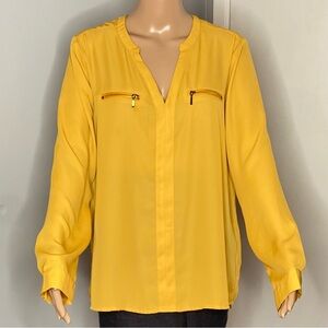 Suzy Shier Long Sleeve Yellow Mustard Size L Polyester Light & Classy  Pre-Loved